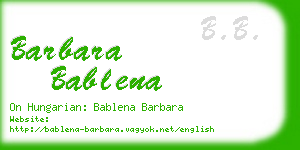 barbara bablena business card